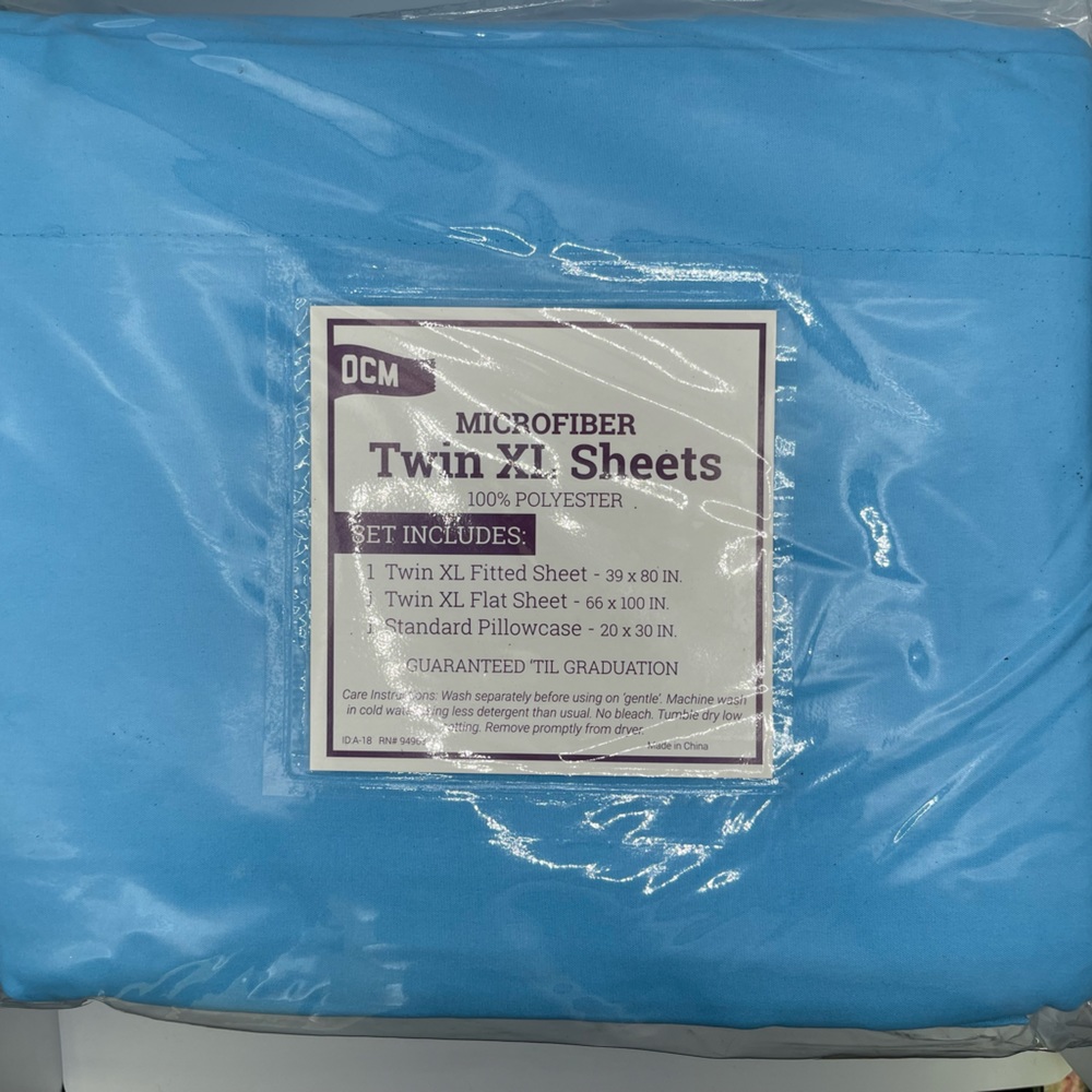 Microfiber Twin XL dorm room sheet set
